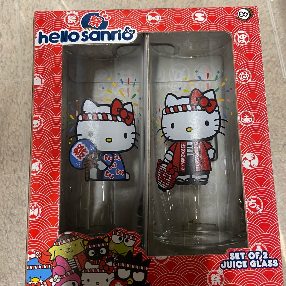 New Sanrio Hello Kitty Omatsuri Juice Glasses